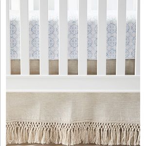 Serena and Lily macramé crib skirt with fringe